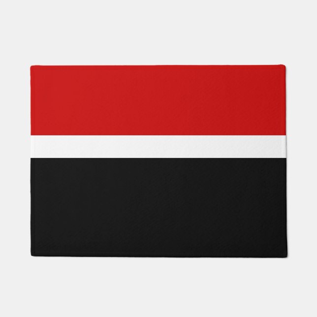 Tapete Estilo de Bloco de Cor Preto Branco Vermelho Desig (Frente)