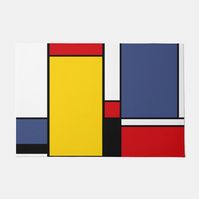 Tapete Estilo Geométrico Moderno Inspirado Mondrian (Frente)