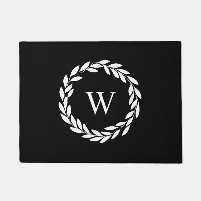 Tapete Estilo Moderno de Farmhouse Monograma (Frente)