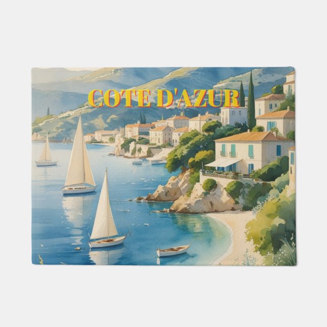 Tapete Estilo Vintage Cote D'Azur Viagem francês (Frente)
