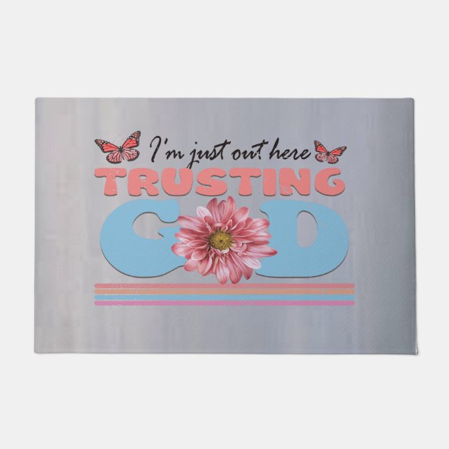 Tapete Estou aqui confiando em Deus Doormat (Frente)