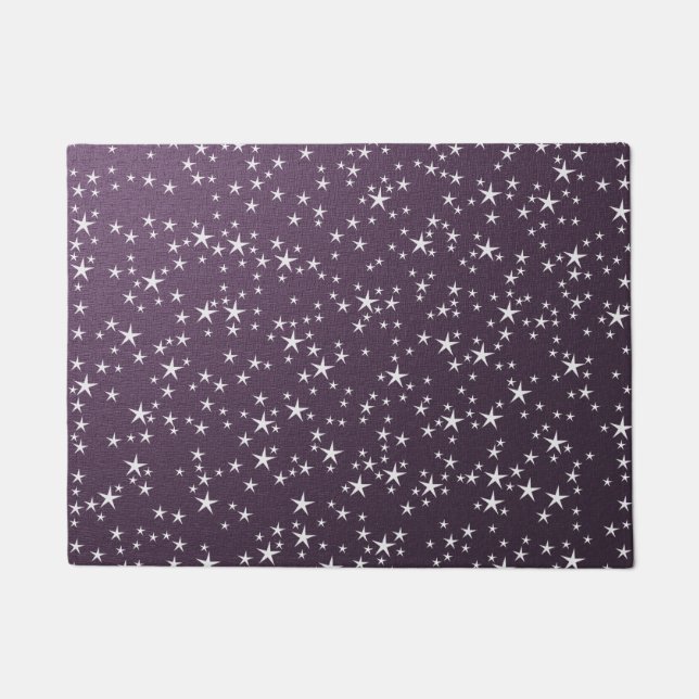 Tapete estrelas brancas em fundo de papel roxo (Frente)