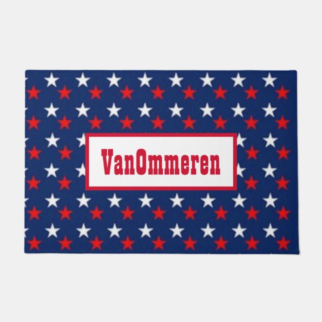 Tapete Estrelas de AZUL, Fundo, VERMELHO E BRANCO persona (Frente)