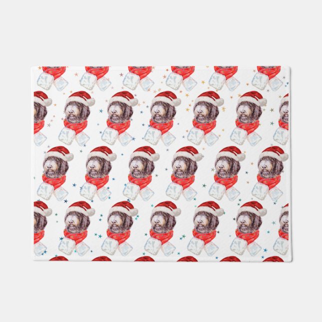 Tapete Estrelas de Natal de Cachorro Newfypoo (Frente)