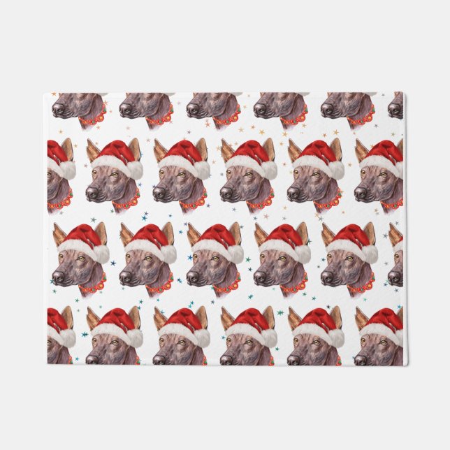 Tapete Estrelas de Natal de Cachorro Sem Cabelo Mexicano (Frente)