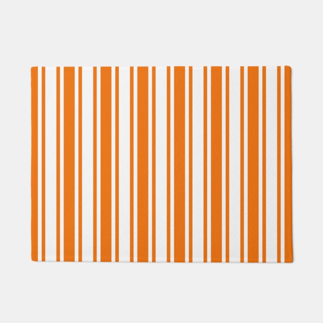Tapete Estrias de cor laranja e branca (Frente)