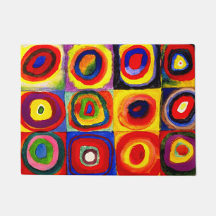 Tapete Estudo de cor de Kandinsky Quadrados Círculos Arte