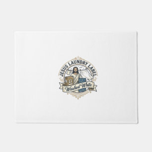 Tapete Etiqueta de Lavanderia Jesus Lavado Branco Jesus L