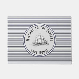 Tapete Etiqueta e nome da dintagem da faixa azul marinho