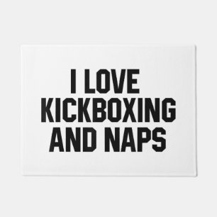 Tapete Eu Amo Camiseta de Kickboxing e Sonecas Engraçado