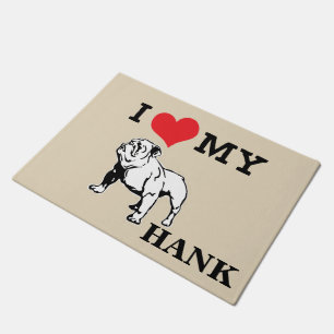 Tapete Eu amo meu buldogue que inglês a esteira o