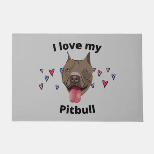 TAPETE "EU AMO MEU PITBULL" MAT DA PORTA. PORTA