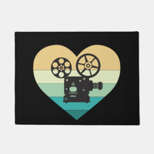 Tapete Eu Amo Projetor de Filme Retro do Cinema