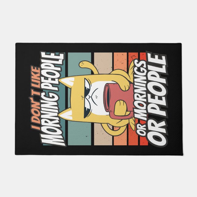 Tapete Eu não gosto de pessoas matinais ou manhãs ou pess (Frente)