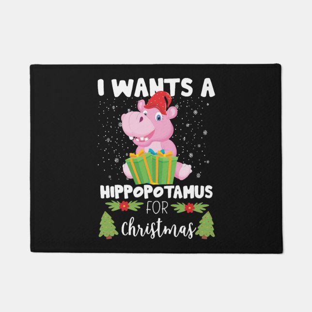 Tapete Eu Quero Um Hippopotamus Para O Natal (Frente)