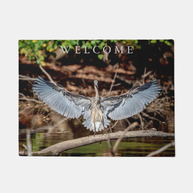 Tapete Excelente Blue Heron em um registro (Frente)