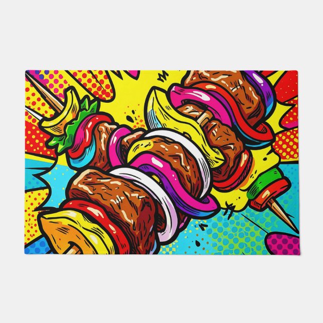 Tapete Explosão de Kebab Pop Art (Frente)