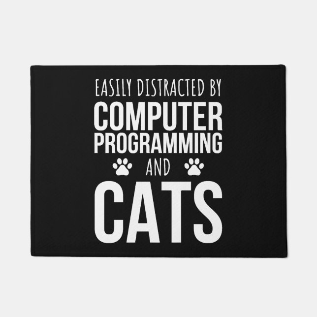 Tapete Fácil Distração Por Programas De Computador E Gato (Frente)