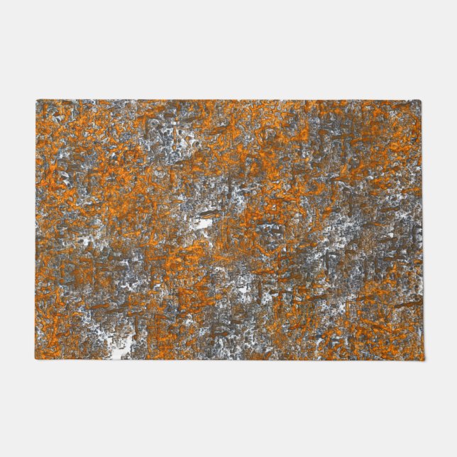 Tapete Falado com laranja ouro sobre cinza esbranquiçada (Frente)