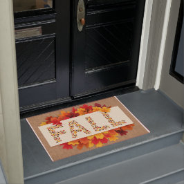 Tapete Fall Farmhouse Colorors Autumn Leaves em Burlap