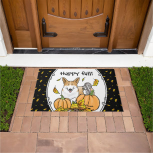 Tapete Fall Pembroke Welsh Corgi (vermelho 1) Pumpkins Cu