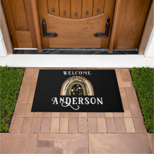 Tapete Fall Rainbow Family Name Welcome Mat
