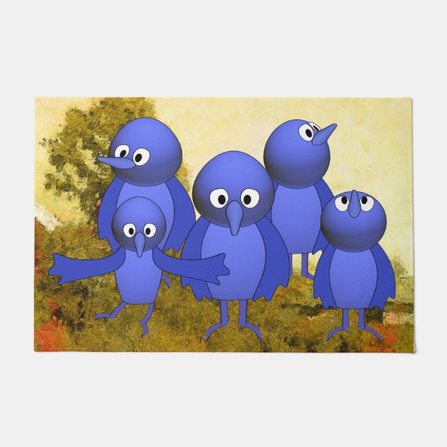 Tapete Família Blue Birds (Frente)