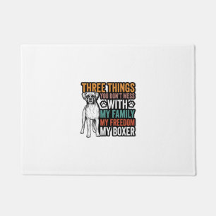 Tapete Família de Cães Boxer Desenho de Camisa Vintage Li