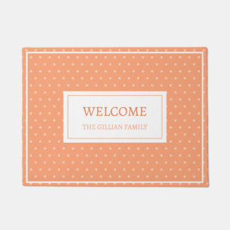 Tapete família de pêssego laranja de boas-vindas