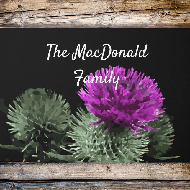 Tapete Família de thistle escocês personalizada (Create an entrance that is the envy of your neighbours with a beautifully custom made door mat.)