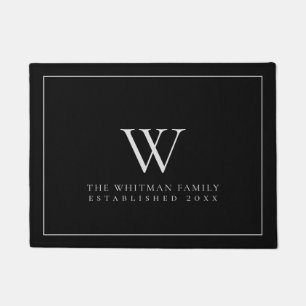 Tapete Família Monograma Cinza Negra Moderna