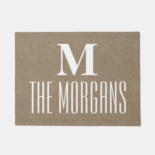Tapete Família Monogrammed chique elegante de (Frente)