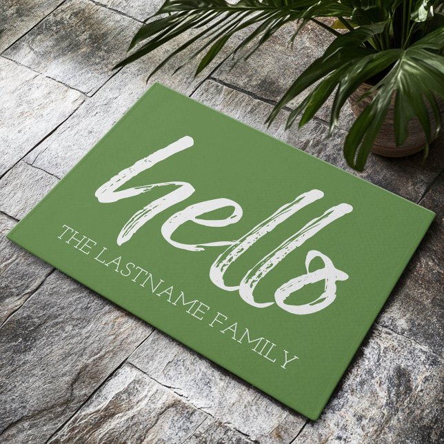 Tapete Família Personalizada Whimsical Hello - CAN EDIT C (Custom Welcome Doormat)