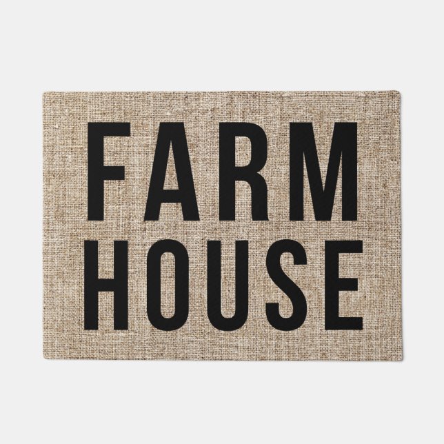 Tapete FARMHOUSE Black Lettering Rustic Burlap Sactering (Frente)