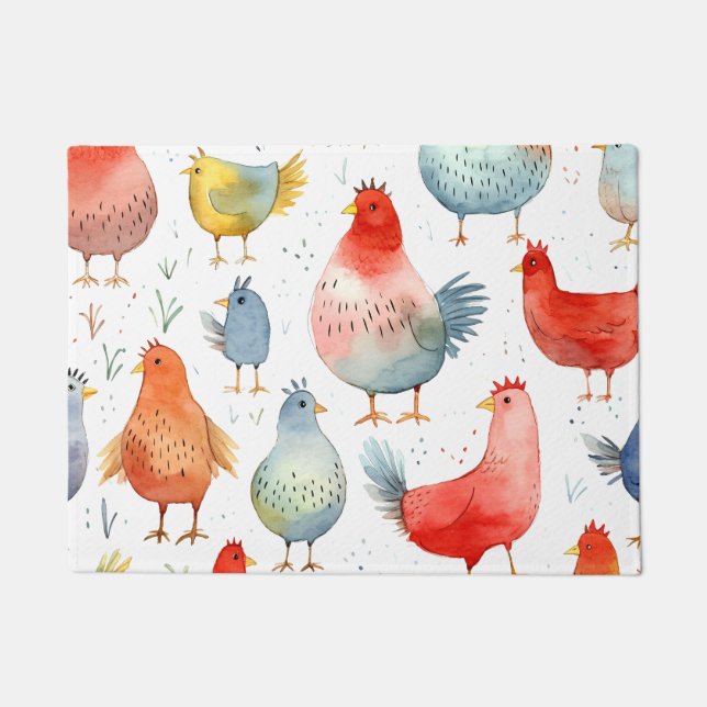 Tapete Farmhouse Chickens (Frente)