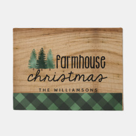 Tapete Farmhouse Christmas Wood Xadrez Family