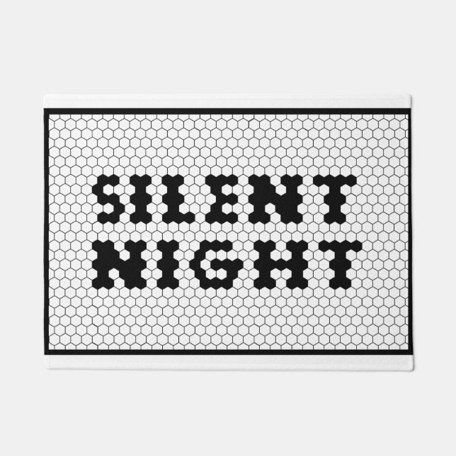 Tapete Farmhouse de Azulejo Silencioso da Noite de Natal (Frente)