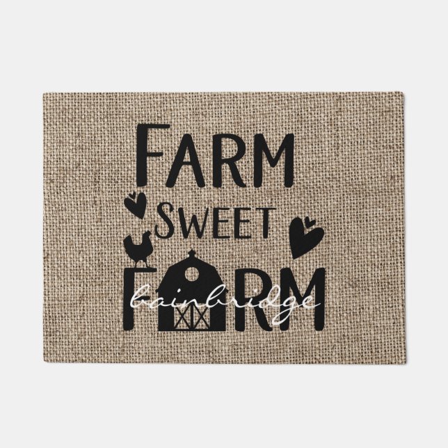 Tapete Farmhouse Rustic Modern Farmhouse Personalizado (Frente)