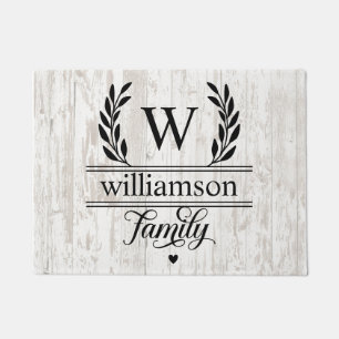 Tapete Farmhouse Rustic Style Monogramed Family Name 
