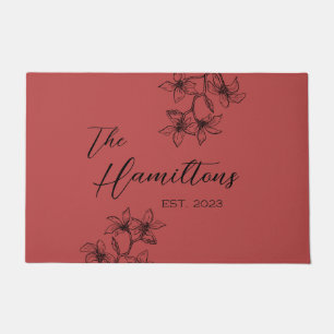 Tapete Farmhouse Winter Poinsettia Personalizada