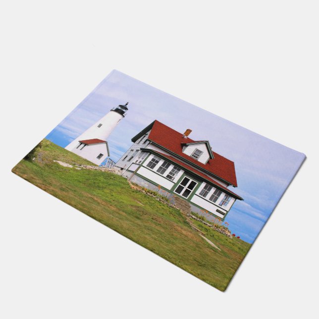 Tapete Farol da Ilha Bakers, Massachusetts Door Mat (Inclinado)
