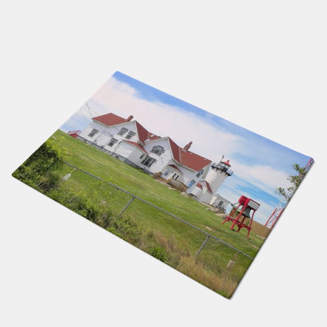 Tapete Farol de East Point, Massachusetts Door Mat (Inclinado)