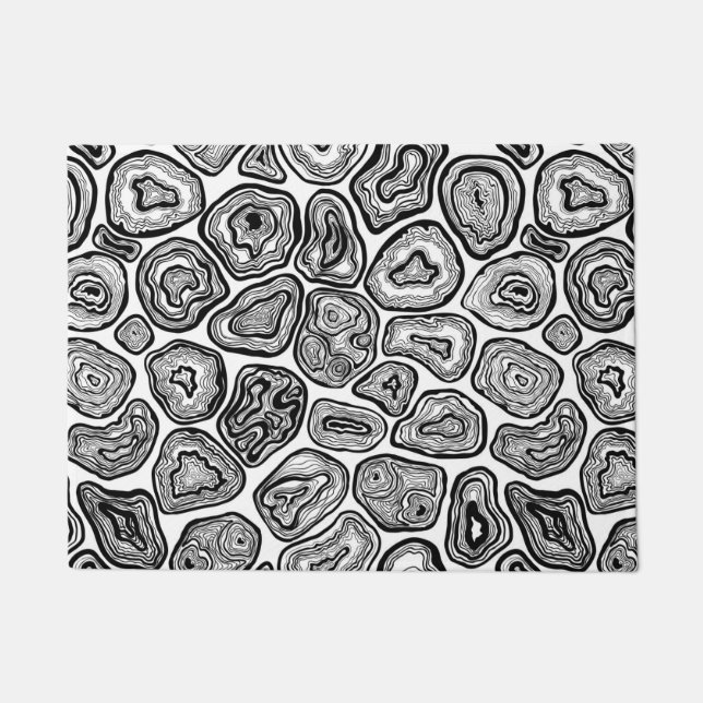 Tapete Fatias de agato em preto e branco (Frente)