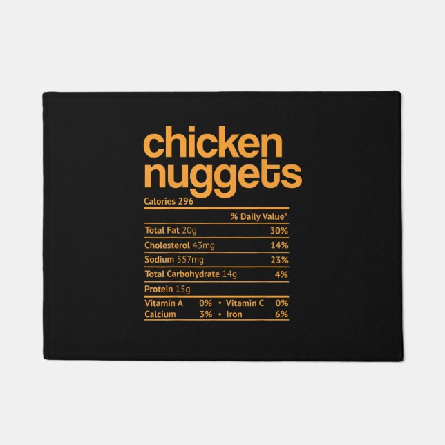 Tapete Fatos Nutricionais de Nuggets de Frango Engraçados (Frente)