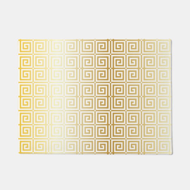 Tapete Faux Gold Foil Trellis Patterno Grego (Frente)