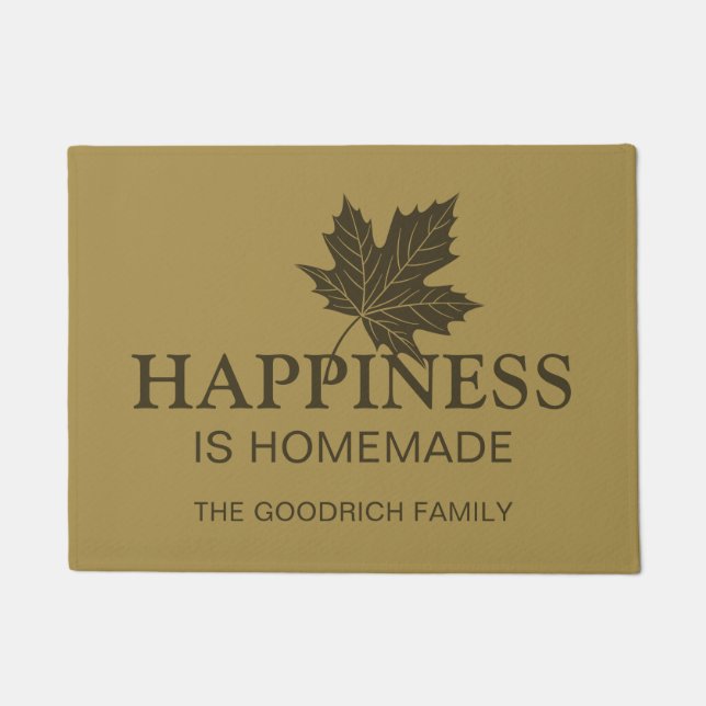 Tapete Felicidade é caseira. Brown Personalizado (Frente)