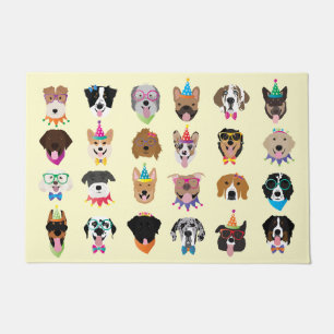 Tapete Feliz Aniversário Cachorro Enfrenta Animais Pawty