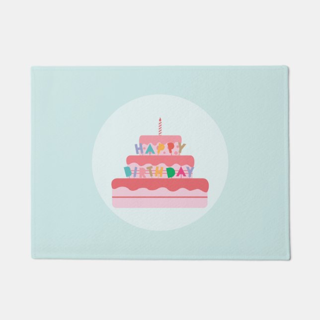 Tapete Feliz Aniversário de Porta (Frente)