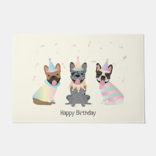 Tapete Feliz Aniversário dos Buldogues Franceses