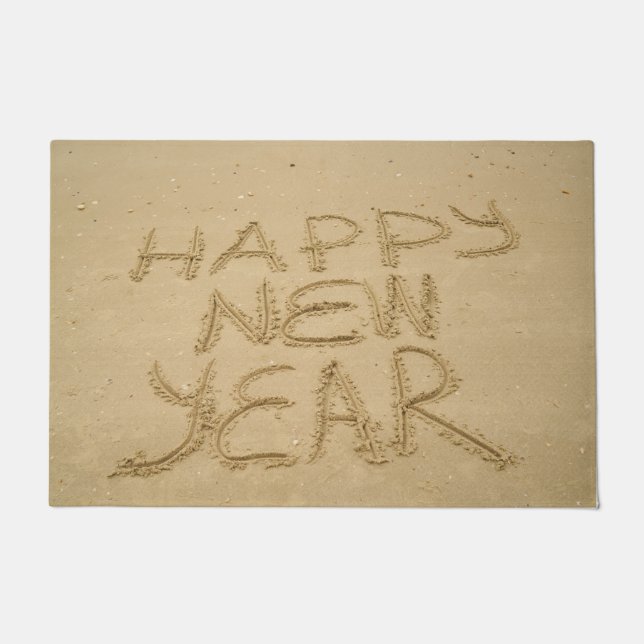 Tapete Feliz ano novo na areia (Frente)